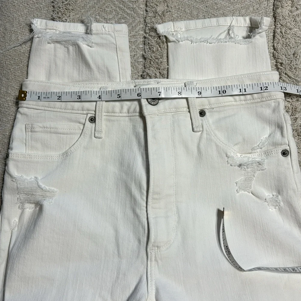 Abercrombie & Fitch White Ripped Skinny Jeans